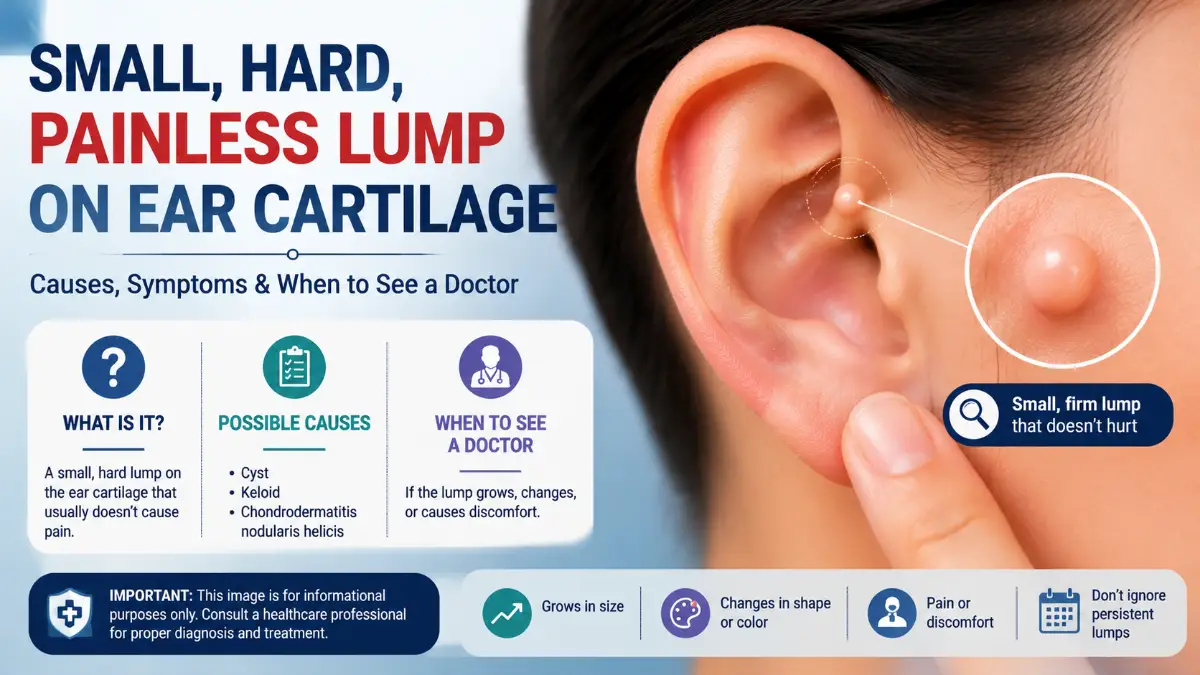 Small Hard Painless Lump on Ear Cartilage: What It Means